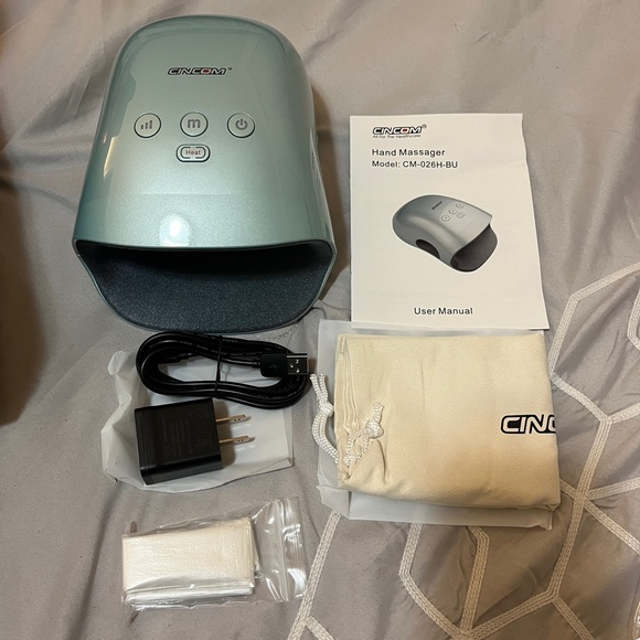 Cincom Portable Hand Massager Teal Cordless with Heat and Compression Arthritis - Picture 6 of 9